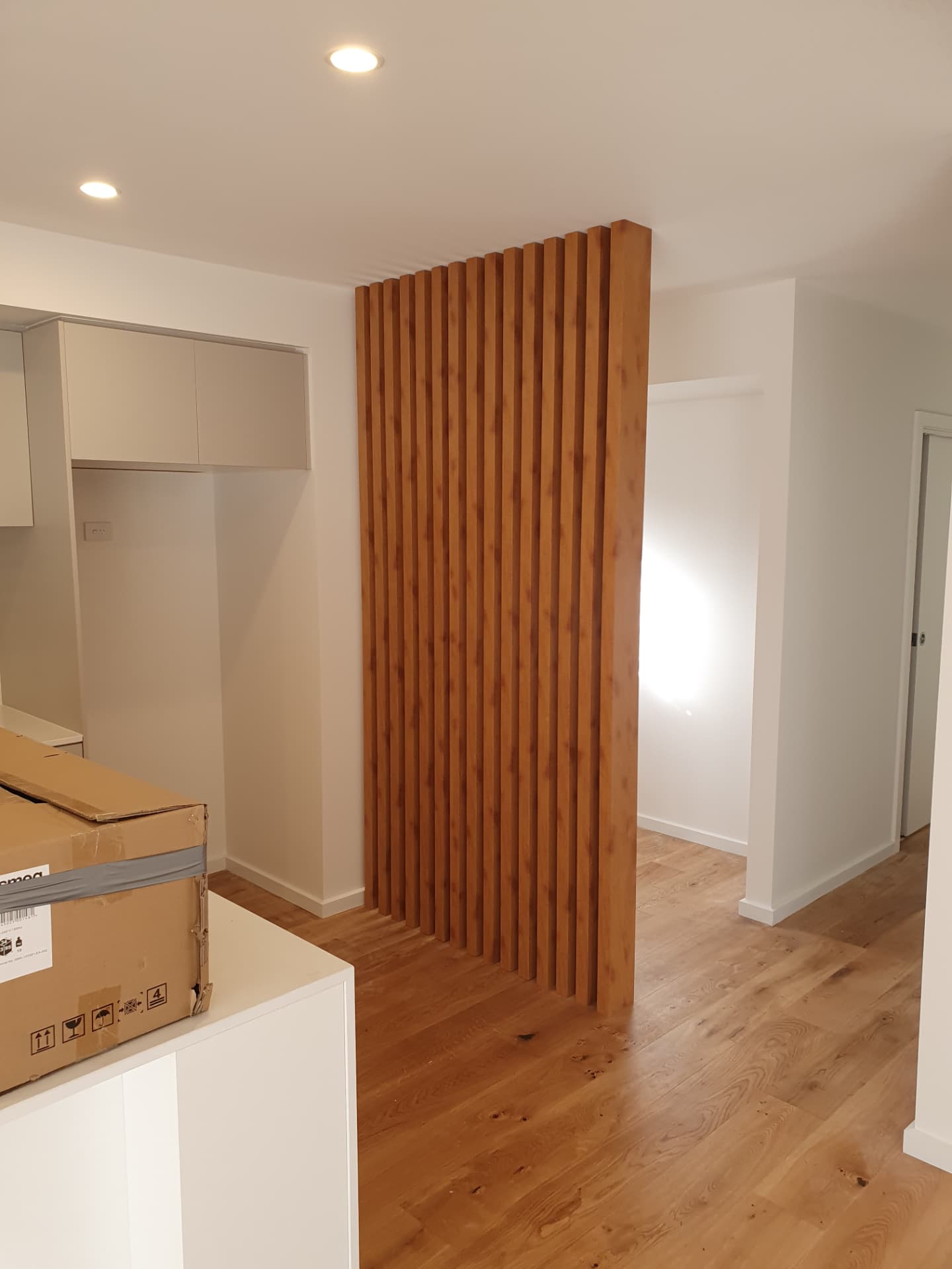 Internal vertical timber batten feature wall divider
